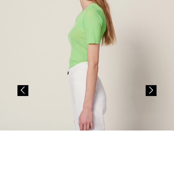 ribbed knit short sleeve slightly sheer Never worn - Picture 4 of 6